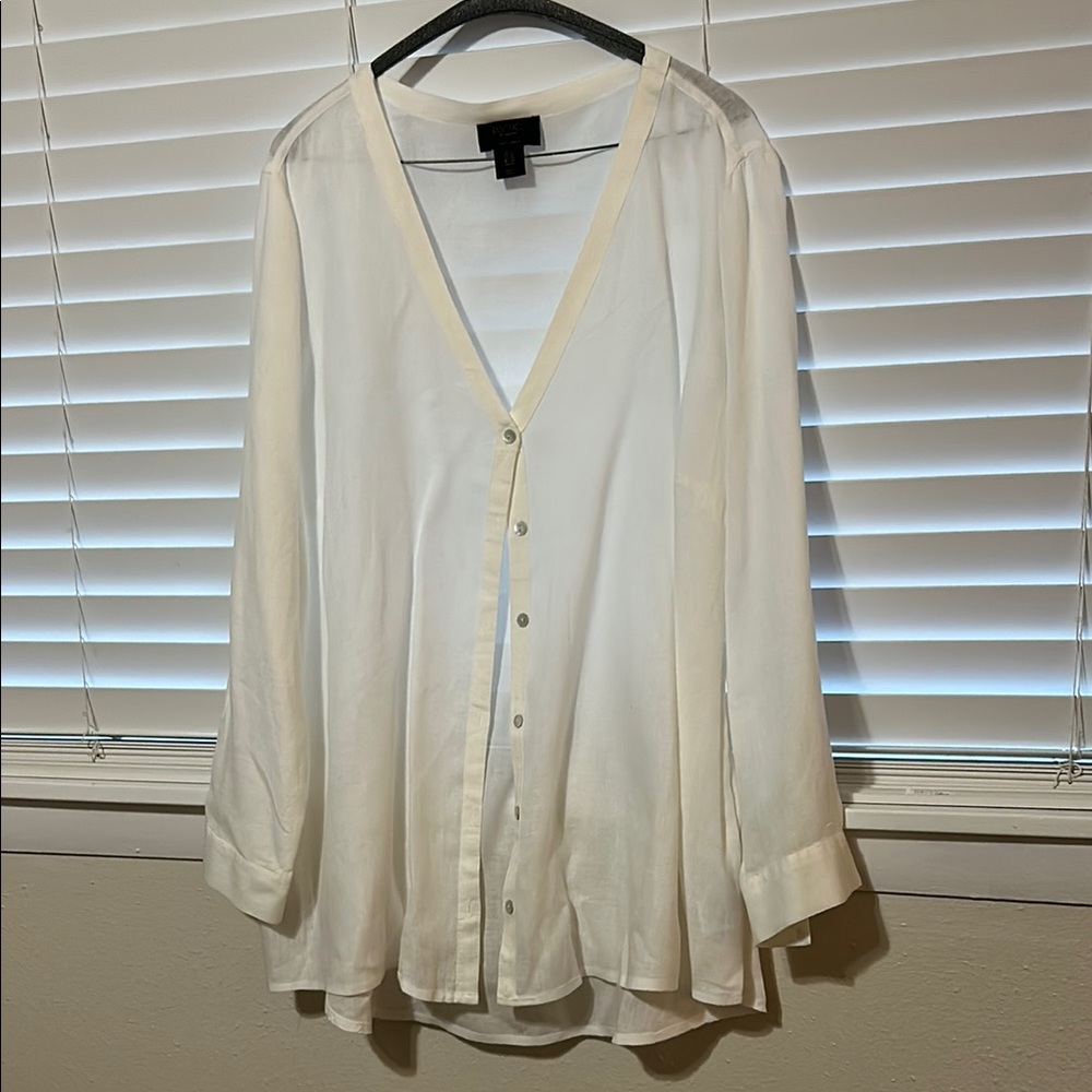 Rachel Roy White Linen Top